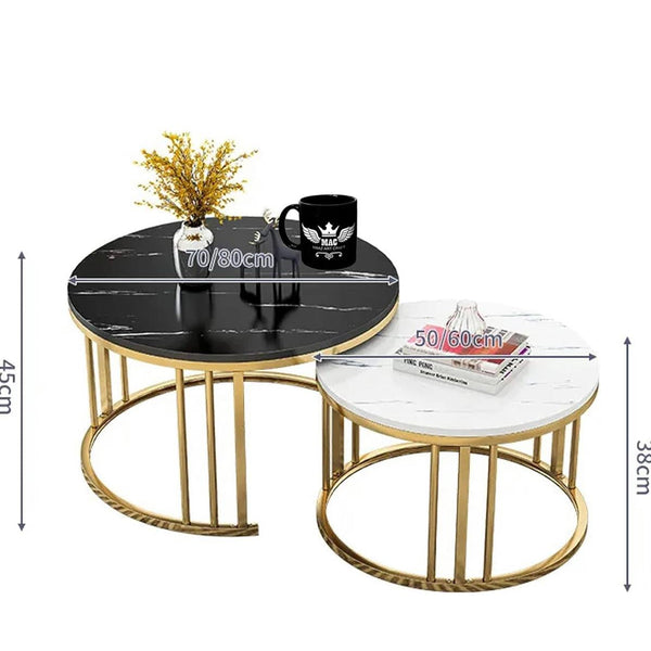 Center table set for drawing room Nesting Coffee Table Cocktail Tables With iron Base and MDF High Gloss Top