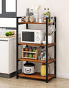Kitchen Storage Shelf,Microwave Stand,Kitchen Storage Rack, Large Capacity, Does Not Take Up Space, Multi-Functional Floor-Standing Multi-Layer Storage Rack 48heigth 15depth width24 Blackwalnut
