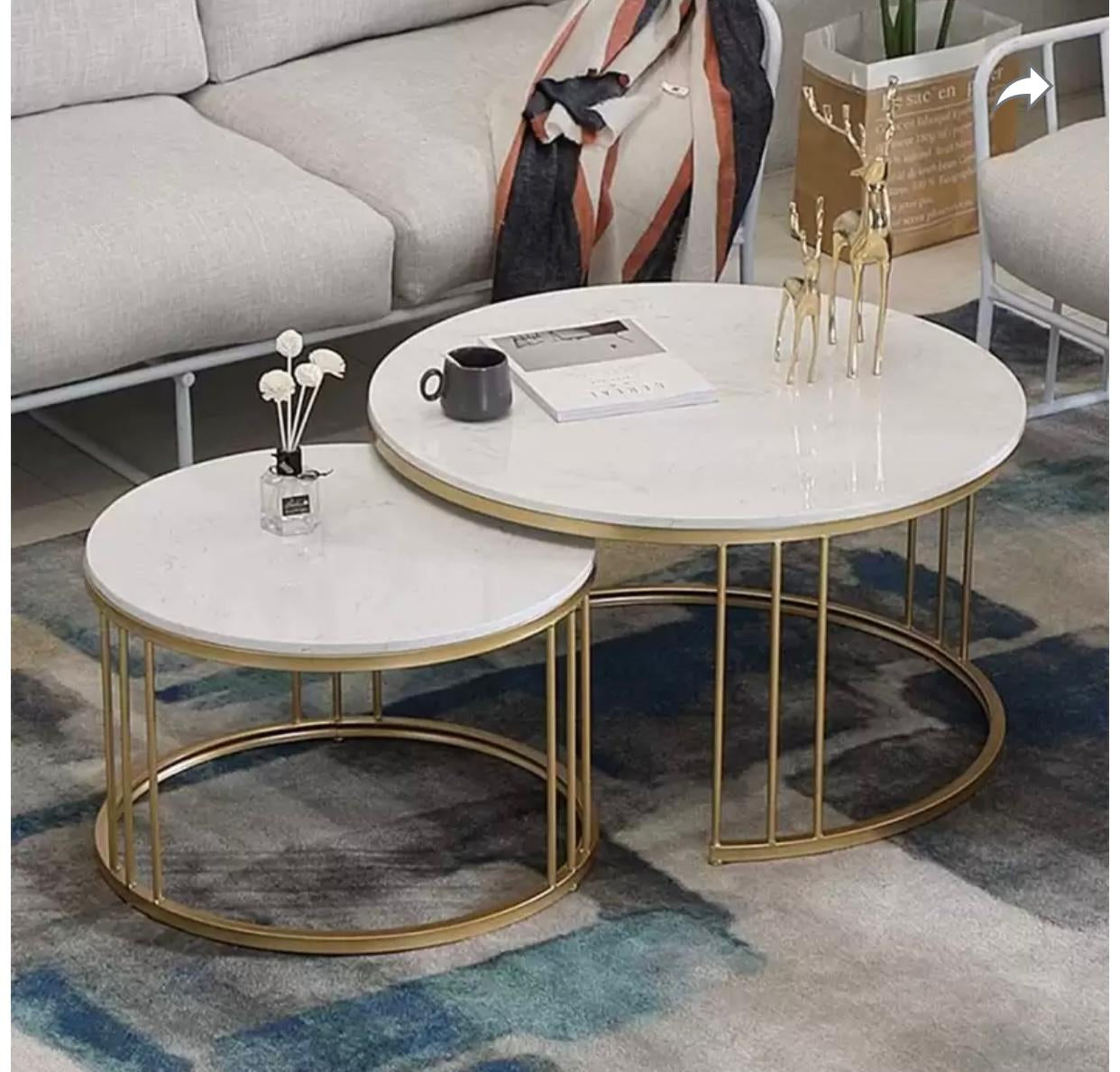 Center table set for drawing room Nesting Coffee Table Cocktail Tables With iron Base and MDF High Gloss Top