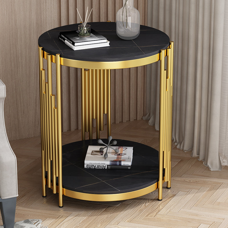 Marble Texture Design Desk Luxury Small Round Side Table Modern Home Furniture Metal Living Room Furniture Tables Coffee Tables for home