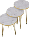1 Pcs / Set of 3 Round Coffee Table HIGH Gloss Nesting End Tables - Round Wood Stacking Coffee Side Accent Tables with Metal Legs for Living Room, Home Office, Nightstands for Bedroom, 3 Piece Nesting Table set