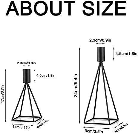 Elegant Geometric Wire Taper Candle Holders Candlestick Holder Set of 2, Modern Minimalist Decorative Centerpiece for Fireplace Mantel Coffee Tabletop Counter, Gold Finish which Enhance the Look Made By EMPIRE COLLECTION