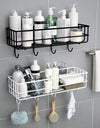 Bathroom Storage Hanging Shelf Wall Mounted With Hooks by Empire Collections