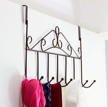 Over the Door Towel Hook Organizer – Heavy-Duty Hanging Rack for Hats, Bags & Clothes | Space Saving Door Hanger for Bedroom