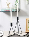 Elegant Geometric Wire Taper Candle Holders Candlestick Holder Set of 2, Modern Minimalist Decorative Centerpiece for Fireplace Mantel Coffee Tabletop Counter, Gold Finish which Enhance the Look Made By EMPIRE COLLECTION