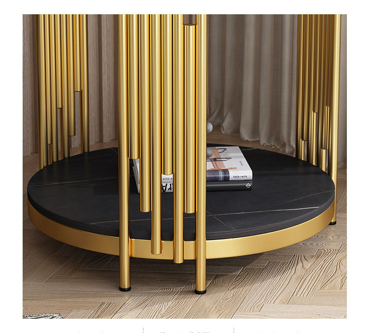 Marble Texture Design Desk Luxury Small Round Side Table Modern Home Furniture Metal Living Room Furniture Tables Coffee Tables for home