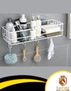 Bathroom Storage Hanging Shelf Wall Mounted With Hooks by Empire Collections