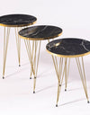 1 Pcs / Set of 3 Round Coffee Table HIGH Gloss Nesting End Tables - Round Wood Stacking Coffee Side Accent Tables with Metal Legs for Living Room, Home Office, Nightstands for Bedroom, 3 Piece Nesting Table set